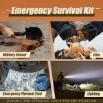 Gemmac 140pcs Emergency Survival Gear with First Aid Kit and 2000mAh Battery Hand Crank Emergency Radio for Hurricane Preparedness,Car Survival Kit and Travel Medicine Kit for Hiking,Hunting,and Home