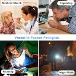 SEAMAGIC 15-Pack LED Penlight - Pocket Bulk Pen Light Flashlight with Clip, 30-Piece Dry Batteries Included, Mini Pen Light for Inspection, Repairing, Camping and Training Course (15-Pack)