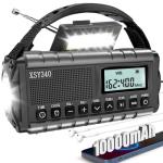 QAUYYW Upgraded 37000mWh Emergency Hand Crank Radio AM/FM with LED Flashlight Solar Radio, Portable Weather Radio, Emergency Cell Phone Charger for Family Outdoor Camping and Emergency Rescue Us