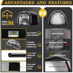 Happy Travel Bike Storage Shed Tent,Outdoor Portable Bicycle Storage Sheds with 210D Oxford Fabric PU4000 Waterproof for 2/3/4/6/8 Bikes,Bike Covers Shelter for Motorcycle,Garden Tools,Toys,Lawn Mower