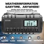 QAUYYW Upgraded 37000mWh Emergency Hand Crank Radio AM/FM with LED Flashlight Solar Radio, Portable Weather Radio, Emergency Cell Phone Charger for Family Outdoor Camping and Emergency Rescue Us