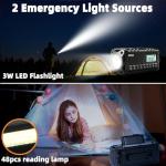 QAUYYW Upgraded 37000mWh Emergency Hand Crank Radio AM/FM with LED Flashlight Solar Radio, Portable Weather Radio, Emergency Cell Phone Charger for Family Outdoor Camping and Emergency Rescue Us