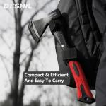 Chopping Axe, 15”Outdoor Hatchet Forged Carbon Steel Heat Treated Hand Maul Tool, Fiberglass Shock Reduction Handle with Anti-Slip Grip,Red