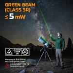 EverBrite Rechargeable EDC Flashlight with White Light and Green Beam, 500 Lumens Zoomable LED Flash Light, Magnetic Work Light with Pocket Clip and USB-C Cable, for Repair Working Camping Emergency