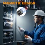 EverBrite Rechargeable EDC Flashlight with White Light and Green Beam, 500 Lumens Zoomable LED Flash Light, Magnetic Work Light with Pocket Clip and USB-C Cable, for Repair Working Camping Emergency