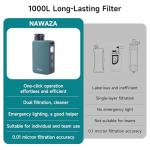 Nawaza Portable Electric Water Filter - 0.01 Micron Outdoor Camping Water Purifier for Hiking, Camping Water Filtration System Survival，Camping, Travel and Emergency-Green