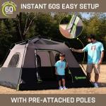 HINSTANT 4/6/8 Person Instant Tent, Waterproof Pop Up Tents for Camping with Rainfly, 60 Seconds Easy Setup, Automatic Cabin Tent for Family Camping with Expandable Carry Bag & Upgraded Ventilation