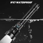 Rechargeable Flashlights 90,000 Lumens, Super Bright LED Flashlight High Lumens with USB Cable, 5 Modes Waterproof Flashlight Powerful Flash Light for Home Camping Hiking