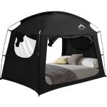 UNIHIMAL Bed Tent for Adult and Kids,Indoor Portable Light Reducing Twin Size Canopy Tents Breathable Lightweight Private Space for Bed(Black)