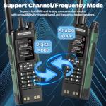 BAOFENG DM32 DMR Radio Handheld Ham Radio 10W Rechargeable Walkie Talkies for Adults (4PCS Batteries) DM-32UV Portable NOAA Weather with GPS,Copy Frequency,USB-C Charging for Survival Gear, 2 Pack