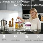 2pcs 10 Inch Stainless Steel Canning Rack with Jar Lifter Tongs Set - Heavy Duty Canning Basket for Water Bath Canner & Pressure Canner - Fits Stock Pot, Mouth Quart Jars for Home Canning (10 inch)