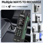 BAOFENG DM32 DMR Radio Handheld Ham Radio 10W Rechargeable Walkie Talkies for Adults (4PCS Batteries) DM-32UV Portable NOAA Weather with GPS,Copy Frequency,USB-C Charging for Survival Gear, 2 Pack