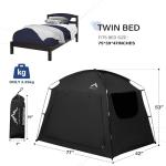 UNIHIMAL Bed Tent for Adult and Kids,Indoor Portable Light Reducing Twin Size Canopy Tents Breathable Lightweight Private Space for Bed(Black)