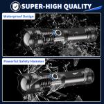 UUYEE 3Pack Rechargeable Flashlights High Lumens, Super Bright Flashlight, 5Modes LED Flashlight Rechargeable, Adjustable Tactical Flashlights High Powered, Flash Lights for Emergency Camping Home