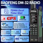 BAOFENG DM32 DMR Radio Handheld Ham Radio 10W Rechargeable Walkie Talkies for Adults (4PCS Batteries) DM-32UV Portable NOAA Weather with GPS,Copy Frequency,USB-C Charging for Survival Gear, 2 Pack