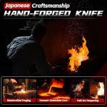 TIVOLI Kukri Fixed Blade Knife - Full Tang Survival Knife with Sheath, Heavy-Duty Hunting Knives for Camping, Bushcraft, Gardening & Outdoor Adventures – Great Gift for Men