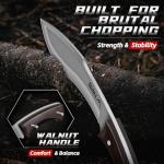 TIVOLI Kukri Fixed Blade Knife - Full Tang Survival Knife with Sheath, Heavy-Duty Hunting Knives for Camping, Bushcraft, Gardening & Outdoor Adventures – Great Gift for Men