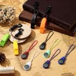 Relaxweex 24 Pcs Compass and Whistle Sets for Kids 12 Mini Hiking Pocket Compass Paracord 12 Small Whistle Keychain Lanyard for Hiking Survival Outdoor Camping Boy Safety Party Favor Toy Bulk
