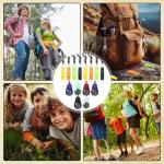 Relaxweex 24 Pcs Compass and Whistle Sets for Kids 12 Mini Hiking Pocket Compass Paracord 12 Small Whistle Keychain Lanyard for Hiking Survival Outdoor Camping Boy Safety Party Favor Toy Bulk