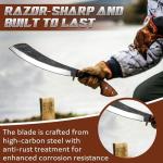 Golden Bird Parang Machete Knife - 9.5 Inch Heavy Duty Machete for Cutting Trees,Bushcraft,Survival,Outdoor Hunting and Camping - Full Tang with Wooden Sheath - Yard Work Tool, for Men