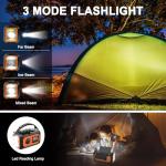 irjeen 12000mAh Emergency Radio, Portable Weather Alert Radio AM/FM/NOAA, Hand Crank with Flashlight, Reading Lamp, SOS Alarm, USB Charger, for Home & Outdoor Emergency (Orange)