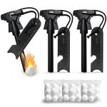 3PCS Magnesium Fire Starter with Striker, High Temp Magnesium Rod, Ferro Rod Fire Starter Survival Tool with 30Pack Waterproof Tinder and Steel Fire Striker for Camping, Hiking and Emergency
