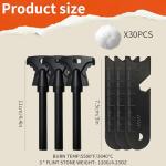 3PCS Magnesium Fire Starter with Striker, High Temp Magnesium Rod, Ferro Rod Fire Starter Survival Tool with 30Pack Waterproof Tinder and Steel Fire Striker for Camping, Hiking and Emergency