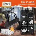 3PCS Magnesium Fire Starter with Striker, High Temp Magnesium Rod, Ferro Rod Fire Starter Survival Tool with 30Pack Waterproof Tinder and Steel Fire Striker for Camping, Hiking and Emergency