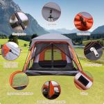 8–10-12 Person Camping Tent, 2 Room Family Tent with Zippered Divider, Porch, Rainfly, Extra Large Waterproof Cabin Tent with 3 Mesh Doors & Windows, Easy Setup 7.1 ft Tall Tent for Outdoor Camping