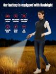 ELTENA Professional Women's Heated Vest with 20000mAh Battery equipped with Flashlight (US, Alpha, XX-Large, Regular, Regular, Standard, Black)