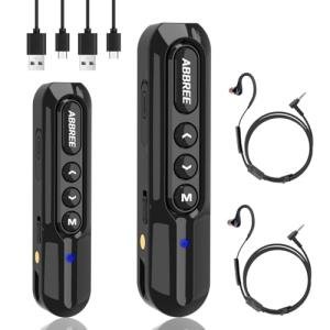 Super Mini Walkie Talkies Long Range for Adults Rechargeable Small Portable Two Way Radios with Earpieces Communication Devices Set Type-C Charger for Baseball Restaurant Supermarkets Hotel,2 Pack