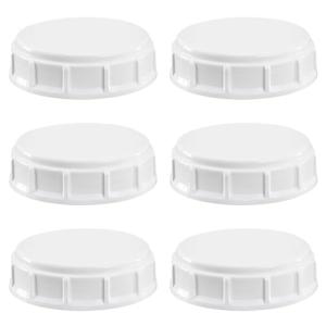 The Kombucha Company, 63mm - (63/445) Plastic Lids – For F- Style Jugs, Caps Include Polyethylene Foam Liner – FDA Compliant, Fits Glass & Plastic Containers (Containers not Included) (White, 6 Pack)