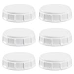 The Kombucha Company, 63mm - (63/445) Plastic Lids – For F- Style Jugs, Caps Include Polyethylene Foam Liner – FDA Compliant, Fits Glass & Plastic Containers (Containers not Included) (White, 6 Pack)