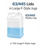 The Kombucha Company, 63mm - (63/445) Plastic Lids – For F- Style Jugs, Caps Include Polyethylene Foam Liner – FDA Compliant, Fits Glass & Plastic Containers (Containers not Included) (White, 6 Pack)