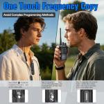 Super Mini Walkie Talkies Long Range for Adults Rechargeable Small Portable Two Way Radios with Earpieces Communication Devices Set Type-C Charger for Baseball Restaurant Supermarkets Hotel,2 Pack