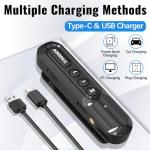 Super Mini Walkie Talkies Long Range for Adults Rechargeable Small Portable Two Way Radios with Earpieces Communication Devices Set Type-C Charger for Baseball Restaurant Supermarkets Hotel,2 Pack