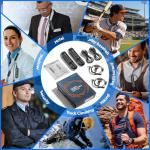 Super Mini Walkie Talkies Long Range for Adults Rechargeable Small Portable Two Way Radios with Earpieces Communication Devices Set Type-C Charger for Baseball Restaurant Supermarkets Hotel,2 Pack