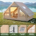 Aoxun Inflatable Camping Tent for 4-8 Person, Instant Setup Family Size Tent, Waterproof Windproof Outdoor Shelter with UV Protection, Lightweight Portable for Camping, Beach, Festivals