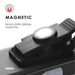 NEBO Slim Work Light, USB Rechargeable Bright Pocket Light with Clip, Hook and Magnetic Base for Hands-Free Lighting Portable COB LED Dimmable Work Light Flashlight 500 Lumens -Black