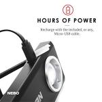 NEBO Slim Work Light, USB Rechargeable Bright Pocket Light with Clip, Hook and Magnetic Base for Hands-Free Lighting Portable COB LED Dimmable Work Light Flashlight 500 Lumens -Black