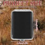 Metal Match Box Case with Friction Plate Portable Matchstick Holder Storage Case Reusable One Button Stainless Steel Dampproof Fireplace Starter for Outdoor Camping