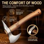 Grumpy Bear 15" Survival Axe Camping Hatchet – Forged High Carbon Steel Hatchet with Spike Tail for Breaking Doors, Glass & Ice, Leather Handle & Lanyard, Ideal for Bushcraft & Outdoor Adventures