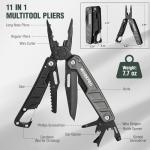 WORKPRO Multitool-11 in 1 Multitool Pliers with Pocket Clip and Sheath-EDC Multi Tool Knives with Safety Lock-Camping Tools Pocket Knife with Screwdriver Saw Blade Wire Cutter and Bottle Opener