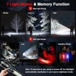 RECHOO Rechargeable Flashlights High Lumens, 7Modes Dual-Switch Flashlight Rechargeable with LCD Digital Display, Super Bright Flashlight Powerful Flash Light LED Flashlights for Home Camping