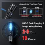 RECHOO Rechargeable Flashlights High Lumens, 7Modes Dual-Switch Flashlight Rechargeable with LCD Digital Display, Super Bright Flashlight Powerful Flash Light LED Flashlights for Home Camping