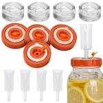 Fermentation Kit for Wide Mouth Mason Fermenting Jar, with 4 Glass Fermentation Weights,4 Fermenting Lids,4 Airlocks (No Jars) Complete Pickling Sauerkraut Kit