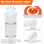 Fermentation Kit for Wide Mouth Mason Fermenting Jar, with 4 Glass Fermentation Weights,4 Fermenting Lids,4 Airlocks (No Jars) Complete Pickling Sauerkraut Kit