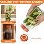 Fermentation Kit for Wide Mouth Mason Fermenting Jar, with 4 Glass Fermentation Weights,4 Fermenting Lids,4 Airlocks (No Jars) Complete Pickling Sauerkraut Kit