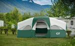 CAMPROS CP Tent-8-Person-Camping-Tents, Waterproof Windproof Family Tent, 5 Large Mesh Windows, Double Layer, Divided Curtain for Separated Room, Portable with Carry Bag - Dark Green