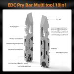 EDC Pry Bar Multitool with Bi-Directional Ratchet Screwdriver & Everlasting Pen, Wrenches, Crowbar, Bottle and Box Openers - Your Versatile Companion for Everyday Carry and Camping Accessories